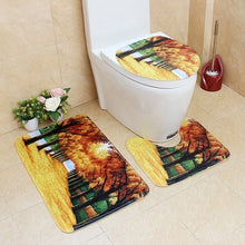 Load image into Gallery viewer, 3 pièces/ensemble tapis de salle de bain ensemble flanelle anti-dérapant cuisine tapis de bain tapis salle de bain tapis de toilette lavable Tapete Banheiro