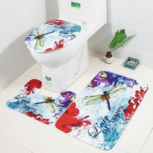 Load image into Gallery viewer, 3 pièces/ensemble tapis de salle de bain ensemble flanelle anti-dérapant cuisine tapis de bain tapis salle de bain tapis de toilette lavable Tapete Banheiro