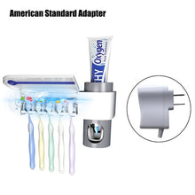 Load image into Gallery viewer, ONEUP Antibacteria Ultraviolet Toothbrush Holder Sterilizer Automatic Toothpaste Dispenser Squeezer Bathroom Accessories Set
