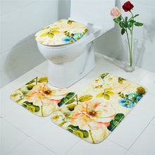 Load image into Gallery viewer, 3 pièces/ensemble tapis de salle de bain ensemble flanelle anti-dérapant cuisine tapis de bain tapis salle de bain tapis de toilette lavable Tapete Banheiro
