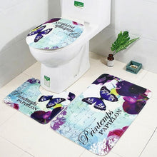 Load image into Gallery viewer, 3 pièces/ensemble tapis de salle de bain ensemble flanelle anti-dérapant cuisine tapis de bain tapis salle de bain tapis de toilette lavable Tapete Banheiro
